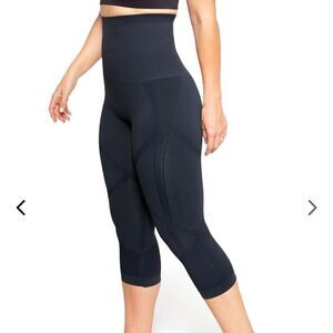 Mother Tucker Belly Bandit Postpartum Black Cropped Shaping Leggings Size Small